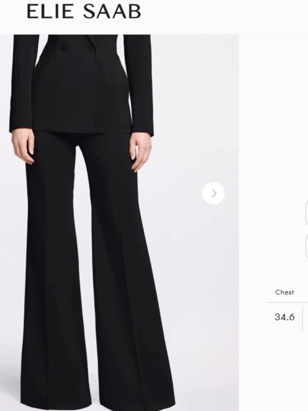 New Elie Saab Cady Black Flared Trousers Pants FR 38 US 6 $1600 Silky Satin-y